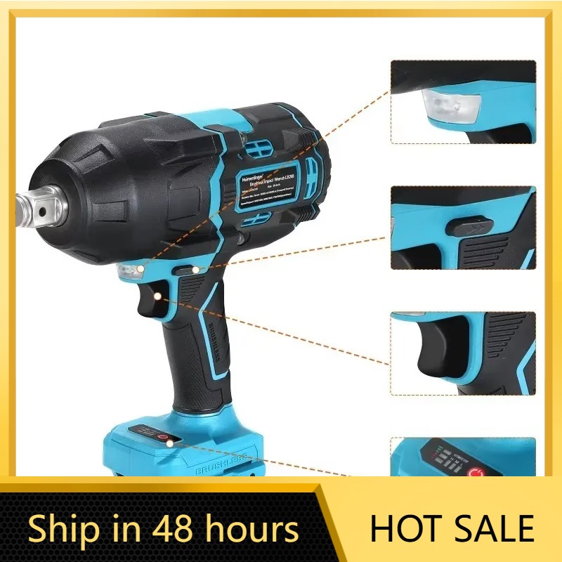 Power Tools Cordless - เฮมเมอร์ดิงเกอร์ 1600N ประแจกระแทกไร้สายแบบไร้แปรงถ่าน รุ่น LB268, เครื่องมือไฟฟ้าไร้สายพร้อมไฟ