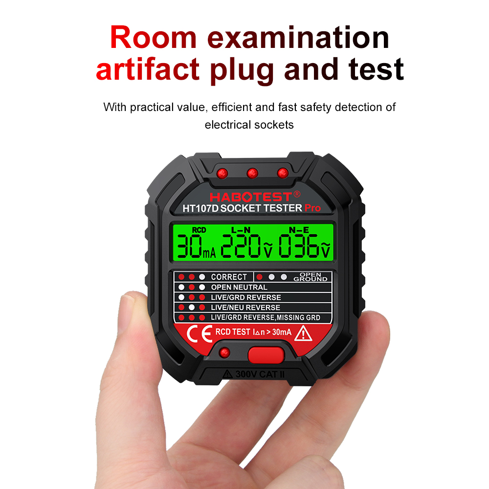 Power Tools Uk Review - HABOTEST เครื่องทดสอบซ็อกเก็ต เครื่องทดสอบแรงดันไฟฟ้า EU/UK/US เครื่องทดสอบปลั๊กไฟฟ้า RCD