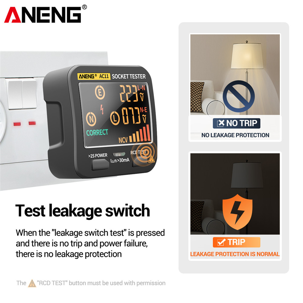 เครื่องตรวจสอบปลั๊กไฟ ANENG AC - Power Tools Uk Review บทวิจารณ์และราคา