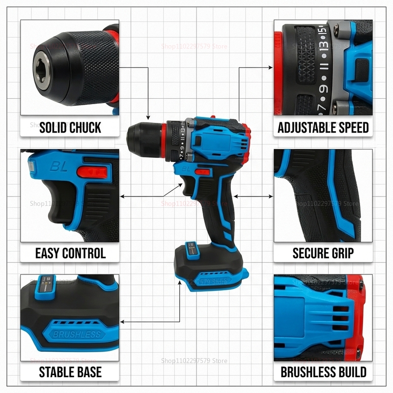 สว่านไฟฟ้าไร้สายแบบไร้แปรงถ่าน - Power Tools For Construction บทวิจารณ์และราคา